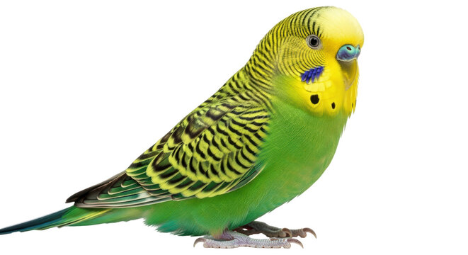 Isolated Green Budgie Bird