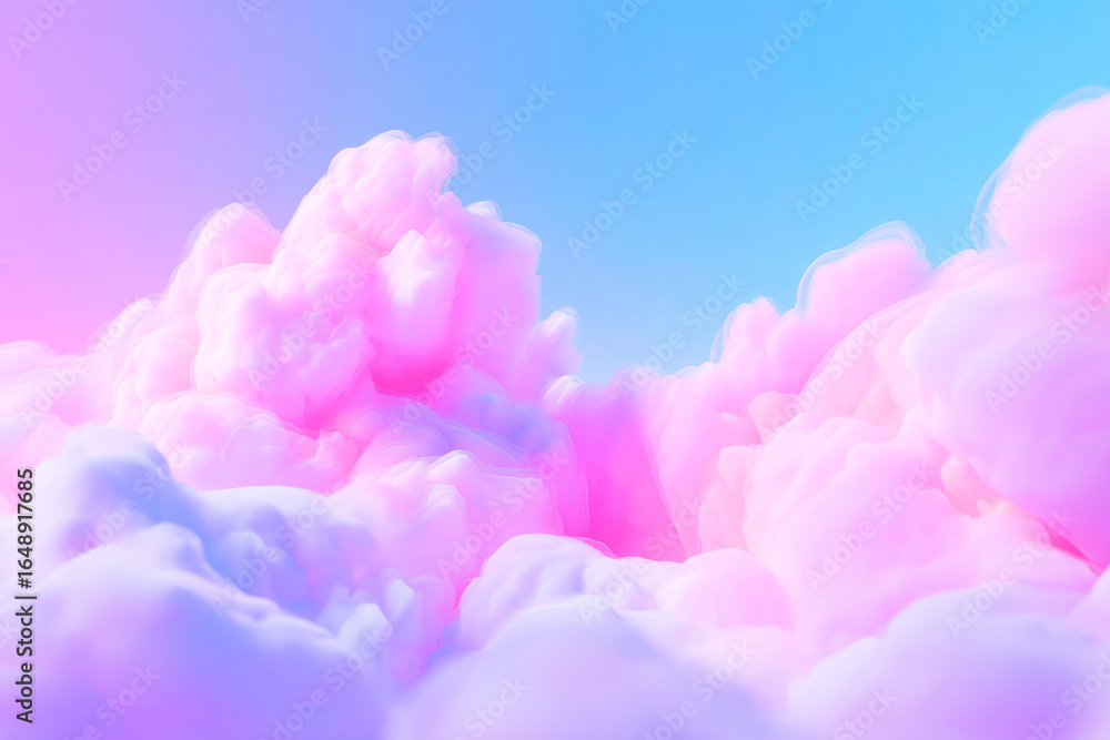 Poster smooth pink to blue color transition with ethereal cloudlike pattern