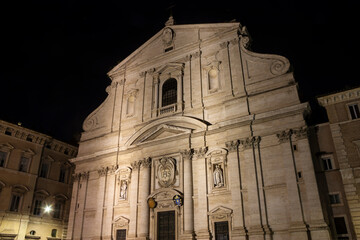 A night view of a renaissance church