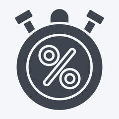 Icon Tax Timer. related to Taxes symbol. glyph style. design editable