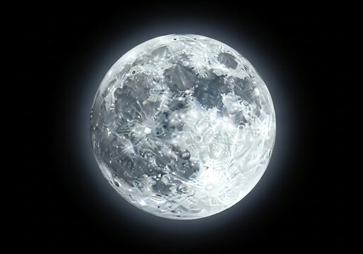 Stunning moon surface detail shines in dark space