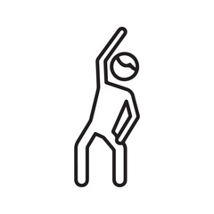 Stretching exercise line icon. Person doing a side bend warm-up for fitness and wellness.