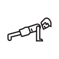 Man doing push-up exercise line icon. Fitness workout and strength training symbol.