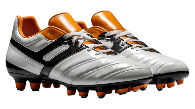 Football cleats soccer shoes footwear athletic footwear sport shoes outdoor footwear training shoes orange on transparent background