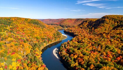 Obraz premium Autumnal river valley vista