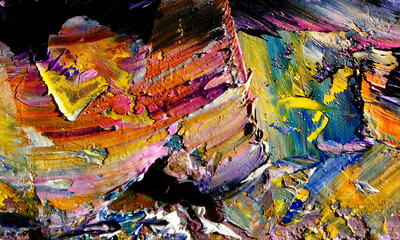 Fototapeta premium Abstract art background . Hand painting artwork on canvas .