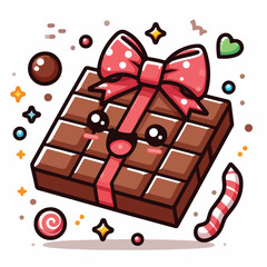 Happy chocolate box with ribbon