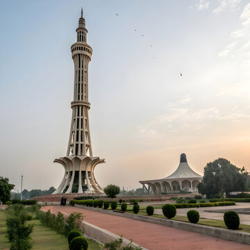 minare pakistan tower pakistan monumen lahore