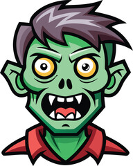 Cartoon Zombie Head Mascot Vector Illustration icon