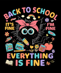 This Funny Cat Back To School Gift For Elementary school, Preschool, Pre-k, Kindergarten, 1st, 2nd, 3rd grade Boys Girls Kids Child Schoolchild Youth Pupil Students Teachers