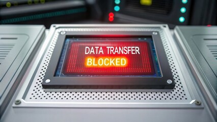 Data sovereignty in cloud is emphasized by screen displaying Data Transfer Blocked highlighting security concerns