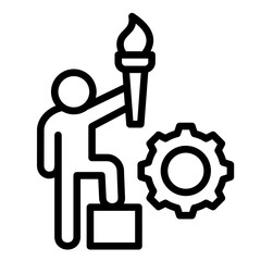 Leadership Torch  Icon Element For Design