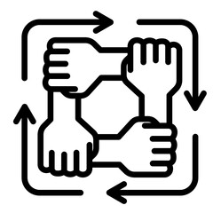 Collaborative Hands  Icon Element For Design