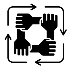 Collaborative Hands  Icon Element For Design