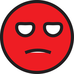 Angry Face Icon, Furious Emoji Illustration, Frustrated Expression Graphic, Irritated Character Symbol

