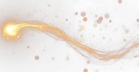 Golden energy line PNG with glowing light beam