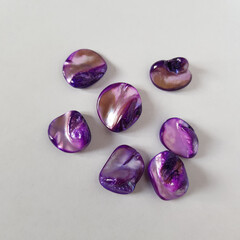 Purple seashell beads