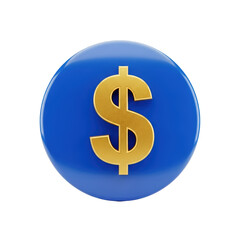 Obraz premium Gold Dollar Sign Icon on Blue Sphere Representation of Finance and Money