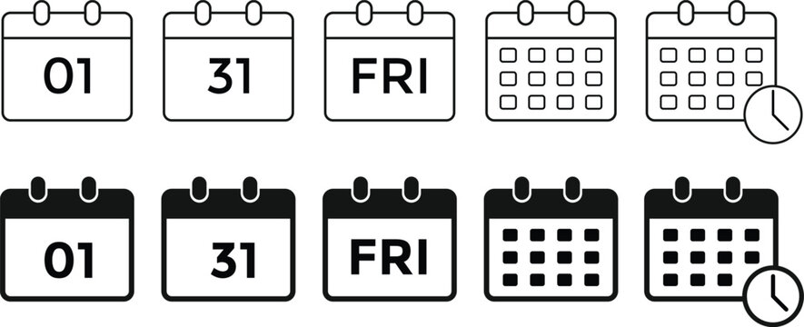Calendar planner icon set. Corporate or business calendar. Calendar template design. planner page templates with calendar. Concept of time management