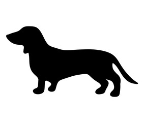 Black Labrador Retriever dog silhouette vector illustration on a white background