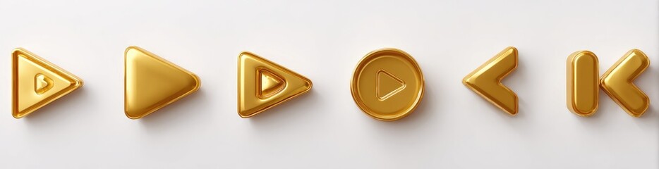 Gold-colored play and navigation icons