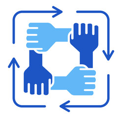 Collaborative Hands  Icon Element For Design