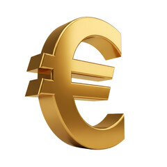Obraz premium Golden Euro Currency Symbol on Transparent Background