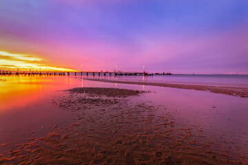 Fototapeta premium sunset on the beach, Black Rock Victoria Australia