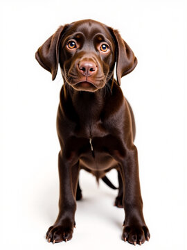 a brown chocolate abrador retriever puppy dog