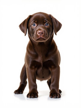 a brown chocolate abrador retriever puppy dog