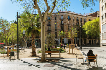 Superblock oder Superilla im Viertel Eixample, für Autos stark eingeschränkter Bereich der Stadt in Barcelona, Spanien © Robert Poorten