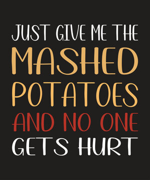 Naklejki Mashed Potatoes Funny Thanksgiving Christmas Dining Humor