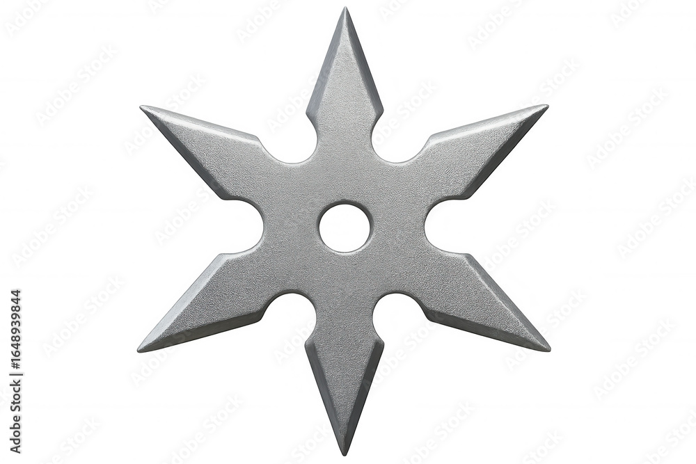 Poster metallic shuriken resting on a transparent background, perfect for creative compositing and intricat