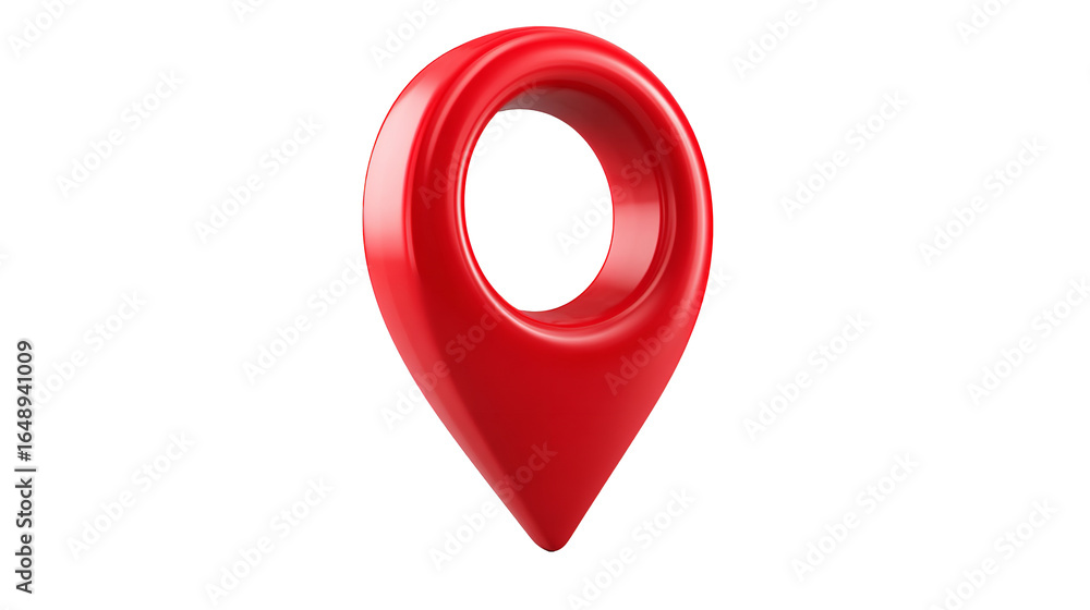 Aufkleber glossy red map pointer illustration, navigation and location icon on transparent background