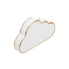 White Cloud Shape Storage Cloud with Gold Edges for Modern Decor or Business