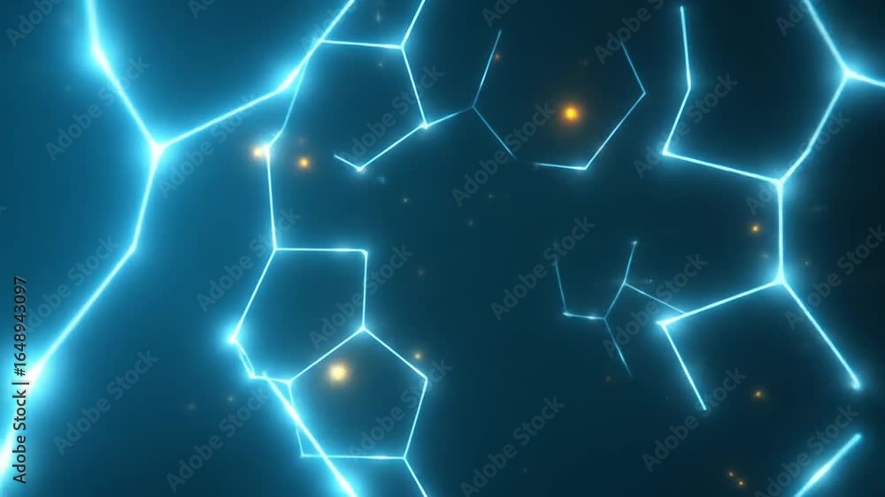 Poster futuristic digital plexus background with glowing blue lines and particles animation