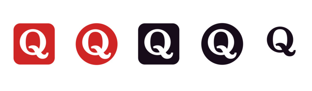Logo quora set. Popular social media apps icons set on transparent background.