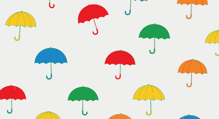 Colorful Umbrellas Decorative Seamless Pattern Backdrop For Seasonal Design Projects