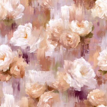 Impressionistic Floral Artwork with Abstract Brushstrokes and Soft Tones.