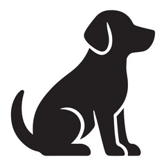 Vector silhouette illustration of a domestic dog isolated on a white background