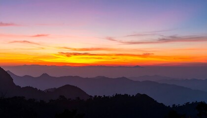 Fototapeta premium Mountain sunrise panorama (1)