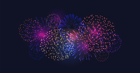 Fireworks lighting up the dark sky with dazzling sparks and trails. Perfect for celebrations, New Years Eve, festivals, and holiday events, adding a magical and festive touch