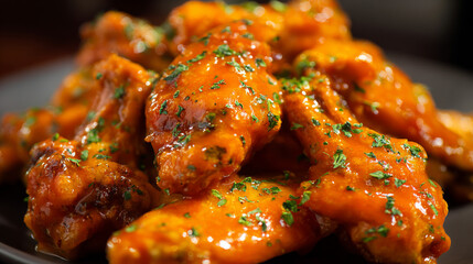 honey garlic chicken wings with herb