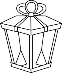 lantern gift box icon line art vector stock