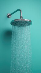 Modern shower head with water stream