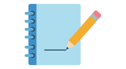 Notebook with pencil writing line