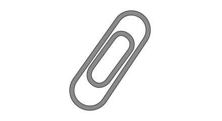 Gray paperclip on white background