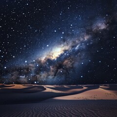 Milky way over desert dunes