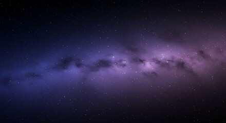 Naklejka premium Cosmic Nebula A Celestial Tapestry of Purple and Blue Hues