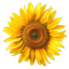 Obraz premium Vibrant sunflower, bright yellow petals, dark center